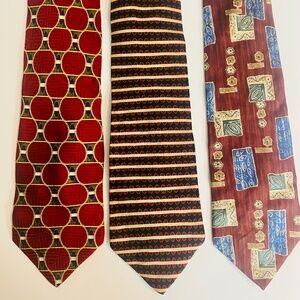 Three Bill Blass 100% Silk Ties